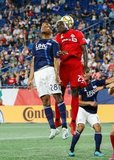 Michael Mancienne (28), Chris Mavinga (23) during New England Revolution and Toronto FC MLS match at Gillette Stadium in Foxboro, MA on Saturday, August 31, 2019. The match ended in 1-1 tie. CREDIT/ CHRIS ADUAMA