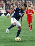 Juan Agudelo (17) during New England Revolution and Toronto FC MLS match at Gillette Stadium in Foxboro, MA on Saturday, August 31, 2019. The match ended in 1-1 tie. CREDIT/ CHRIS ADUAMA