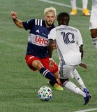 during New England Revolution and Philadelphia Union MLS match on Thursday, August 20, 2020 at Gillette Stadium in Foxboro, MA. The match ended in 0-0 tie. CREDIT/ CHRIS ADUAMA.