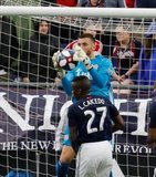 Matt Turner (30) during New England Revolution and Vancouver Whitecaps FC MLS match at Gillette Stadium in Foxboro, MA on Wednesday, July 17, 2019.  Revs won 4-0. CREDIT/CHRIS ADUAMA