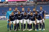 Revs Starting XI during New England Revolution and Vancouver Whitecaps FC MLS match at Gillette Stadium in Foxboro, MA on Wednesday, July 17, 2019.  Revs won 4-0. CREDIT/CHRIS ADUAMA