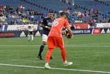 Gustavo Bou (7), Maxime Crepeau (16) -GK during New England Revolution and Vancouver Whitecaps FC MLS match at Gillette Stadium in Foxboro, MA on Wednesday, July 17, 2019.  Revs won 4-0. CREDIT/CHRIS ADUAMA