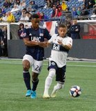 DeJuan Jones (24), Lucas Venuto (7)  during New England Revolution and Vancouver Whitecaps FC MLS match at Gillette Stadium in Foxboro, MA on Wednesday, July 17, 2019.  Revs won 4-0. CREDIT/CHRIS ADUAMA