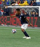 Juan Agudelo (17) during New England Revolution and Vancouver Whitecaps FC MLS match at Gillette Stadium in Foxboro, MA on Wednesday, July 17, 2019.  Revs won 4-0. CREDIT/CHRIS ADUAMA