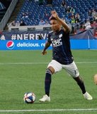 Juan Agudelo (17) during New England Revolution and Vancouver Whitecaps FC MLS match at Gillette Stadium in Foxboro, MA on Wednesday, July 17, 2019.  Revs won 4-0. CREDIT/CHRIS ADUAMA