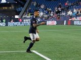 Gustavo Bou (7) Goal Celebration during New England Revolution and Vancouver Whitecaps FC MLS match at Gillette Stadium in Foxboro, MA on Wednesday, July 17, 2019.  Revs won 4-0. CREDIT/CHRIS ADUAMA