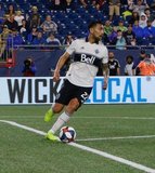 Erik Godoy (22) during New England Revolution and Vancouver Whitecaps FC MLS match at Gillette Stadium in Foxboro, MA on Wednesday, July 17, 2019.  Revs won 4-0. CREDIT/CHRIS ADUAMA